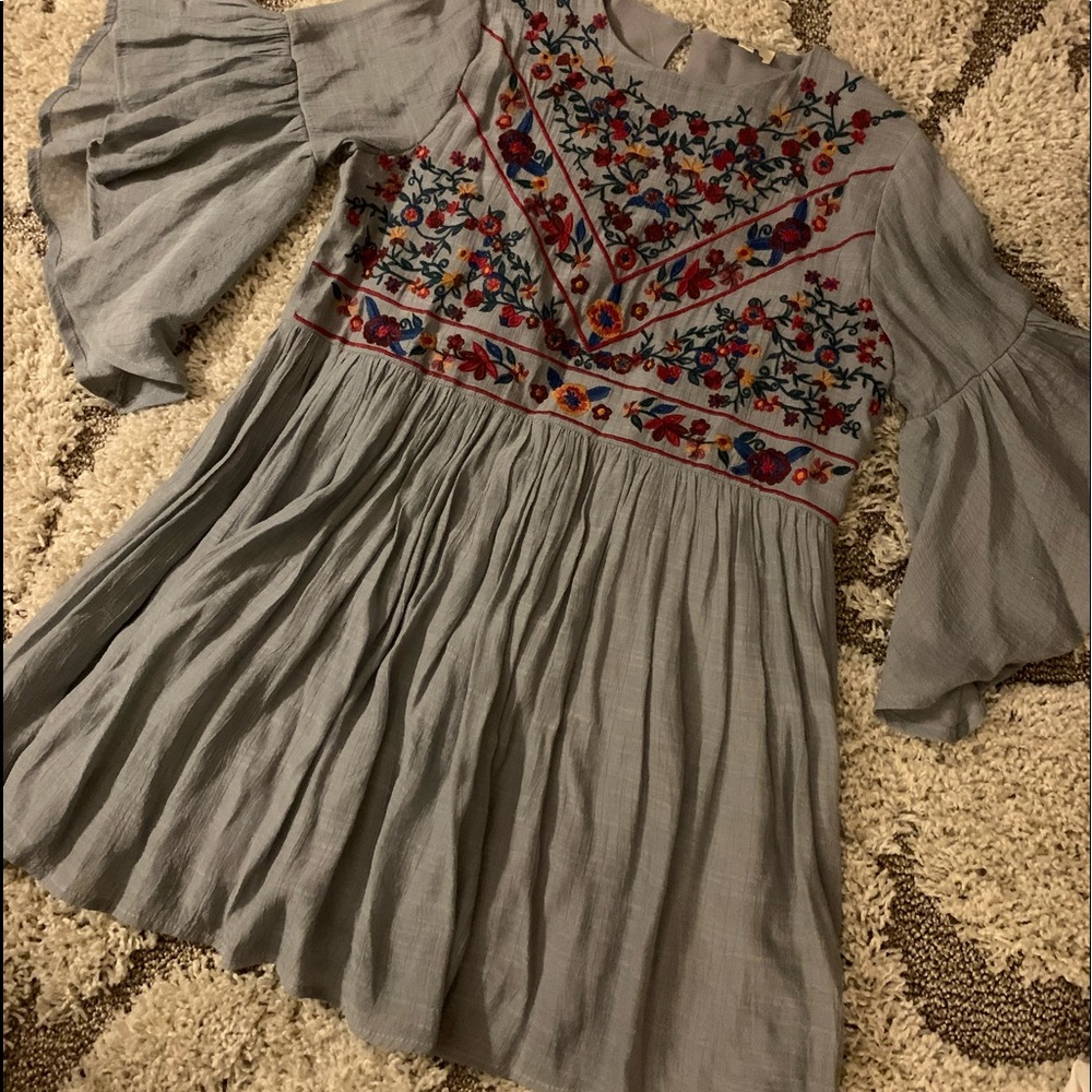 Grey Embroidery Tunic